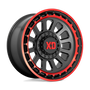 XD Wheels XD85679067918 - Xd856 Omega 17X9 Satin Black Mach Lip Red Tint