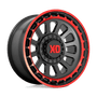 XD Wheels XD85679067918 - Xd856 Omega 17X9 Satin Black Mach Lip Red Tint
