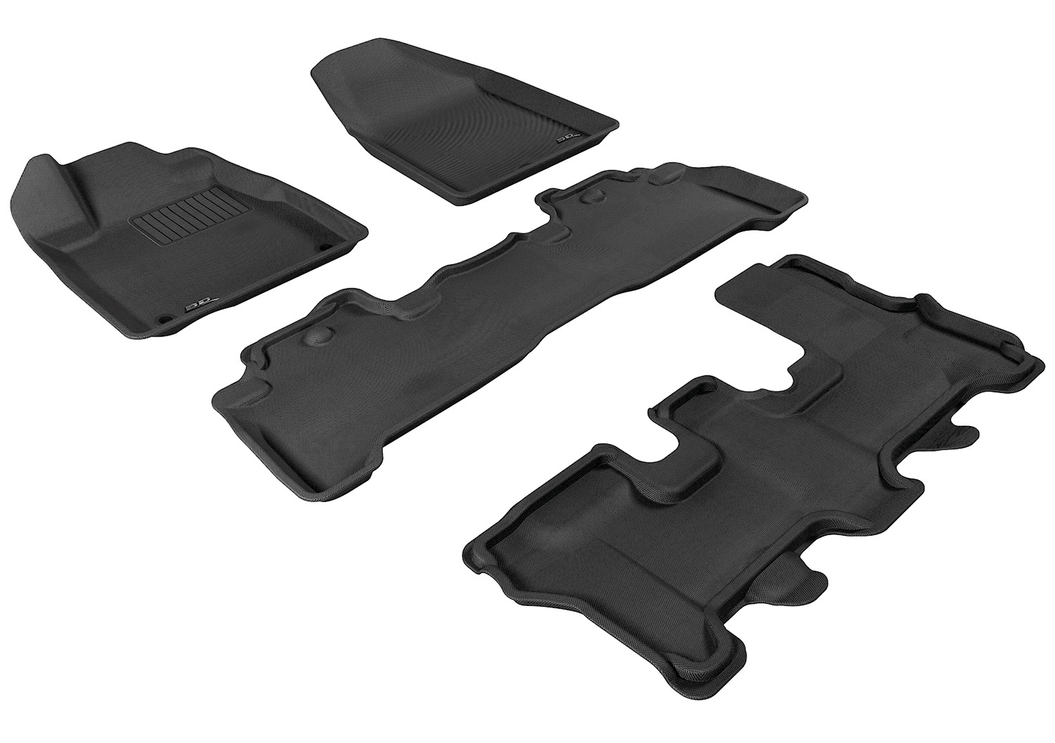 3D MAXpider L1AC00001509 - 2007-2013 Acura MDX Kagu 1st & 2nd & 3rd Row Floormats - Black