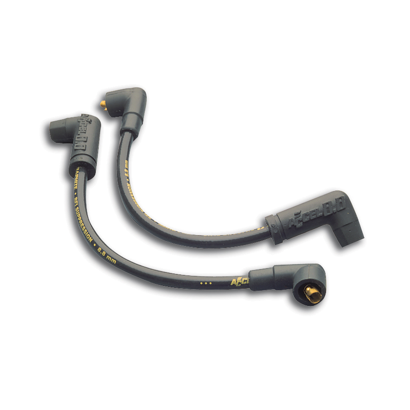 ACCEL 172090K - Custom Wire Set - 85-98 Touring FLT, FLHT - 8.8mm - Spiral Core - Black