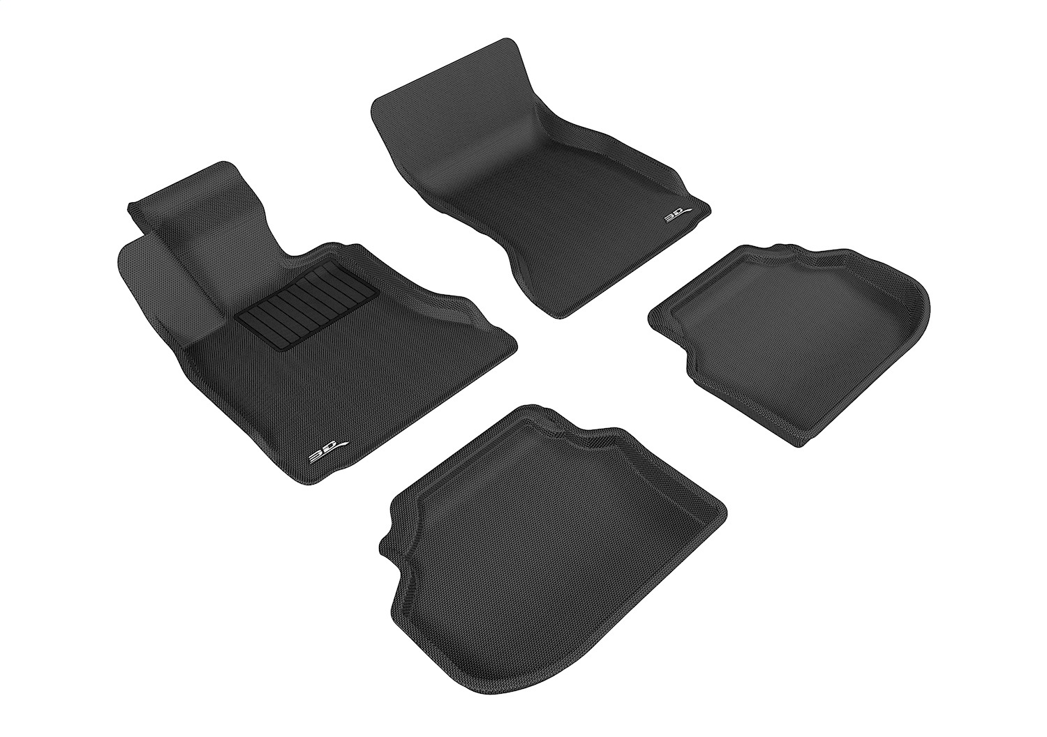 3D MAXpider L1BM05401509 - 2011-2014 BMW 5 Series F10 Kagu 1st & 2nd Row Floormats - Black
