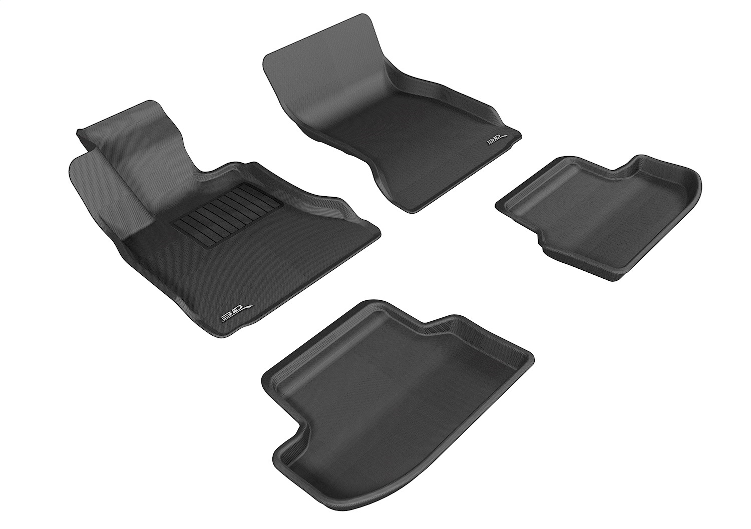 3D MAXpider L1BM05801509 - 2015-2020 BMW 5 Series F10 Kagu 1st & 2nd Row Floormats - Black