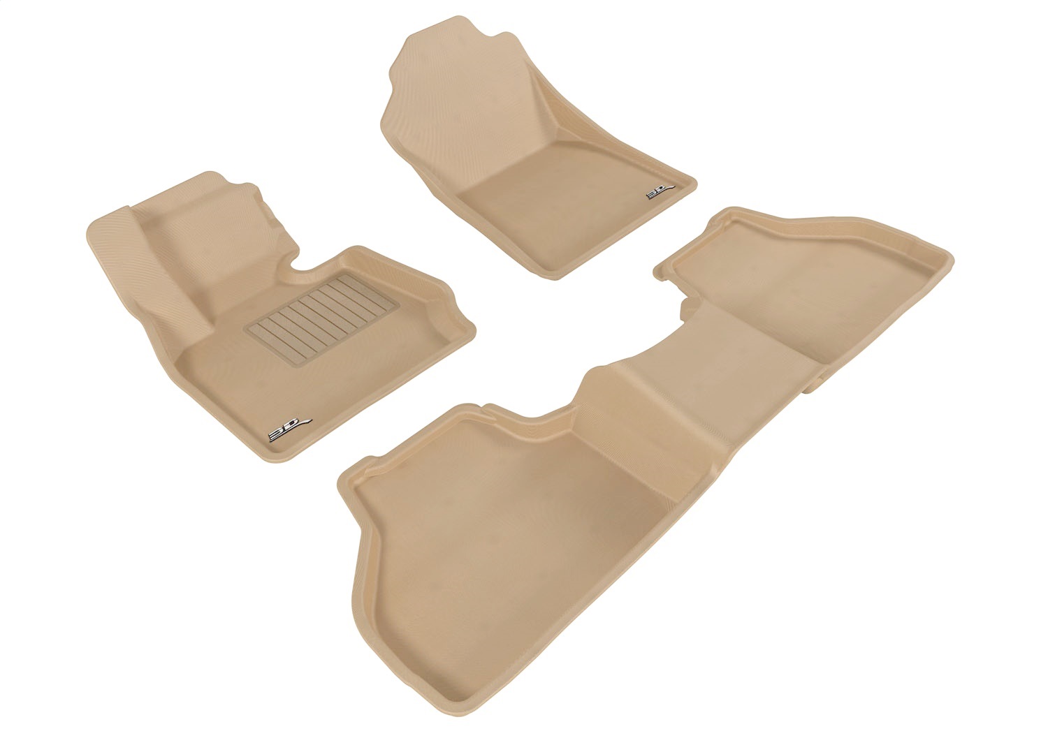 3D MAXpider L1BM03201502 - KAGU Floor Mat; Tan; 3 pc.; 2 pc. Front Row; 1 pc. 2nd Row;