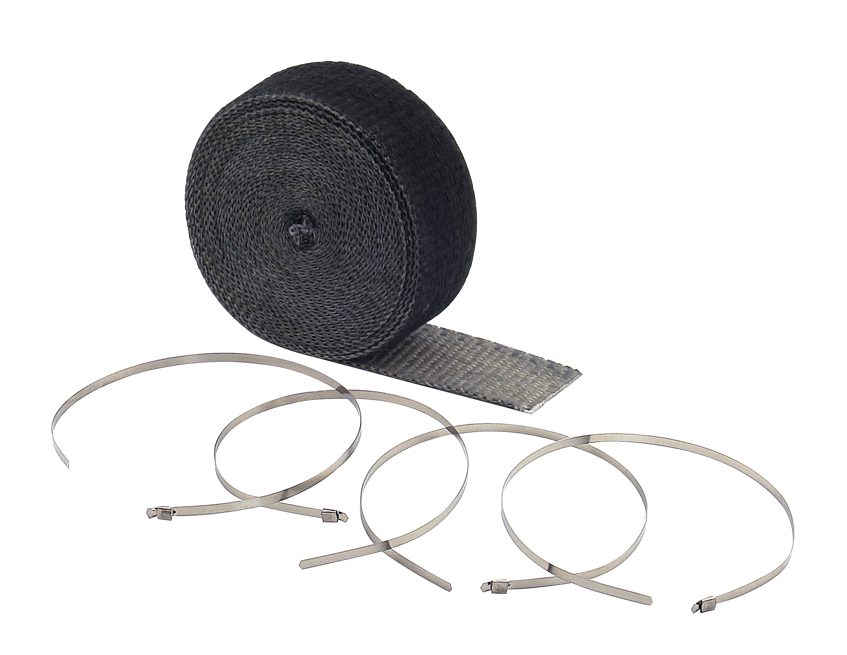 ACCEL 2002BK - Black 2 in x 25 ft Roll - With (4) 14 in Stainless Steel Tie Straps