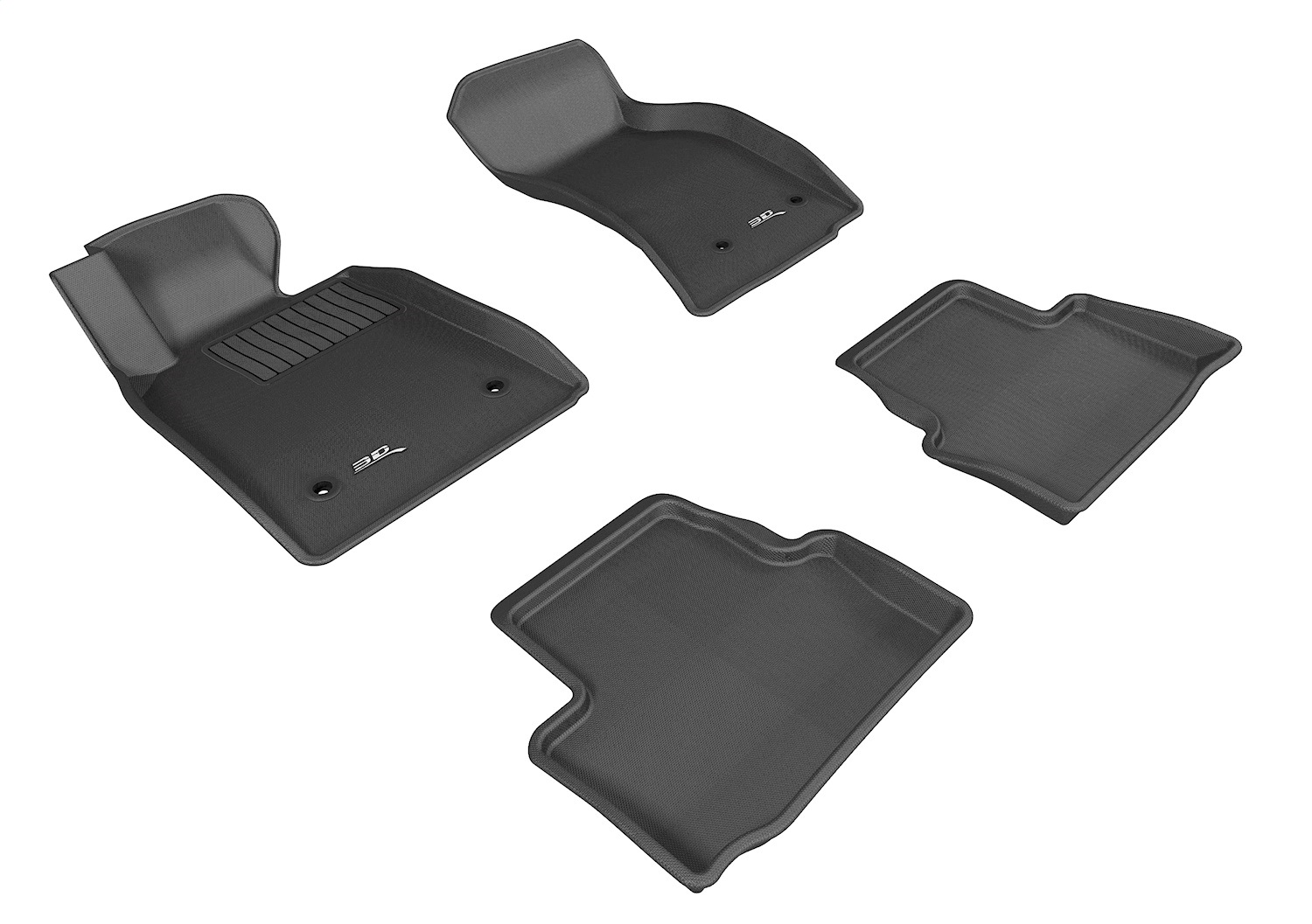 3D MAXpider L1CD00601509 - 2013-2019 Cadillac ATS/ATS-V Kagu 1st & 2nd Row Floormats - Black