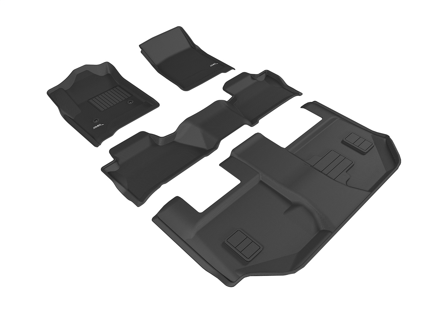 3D MAXpider L1CH07501509 - 2015-2020 Chevrolet Suburban Kagu 1st & 2nd & 3rd Row Floormats - Black