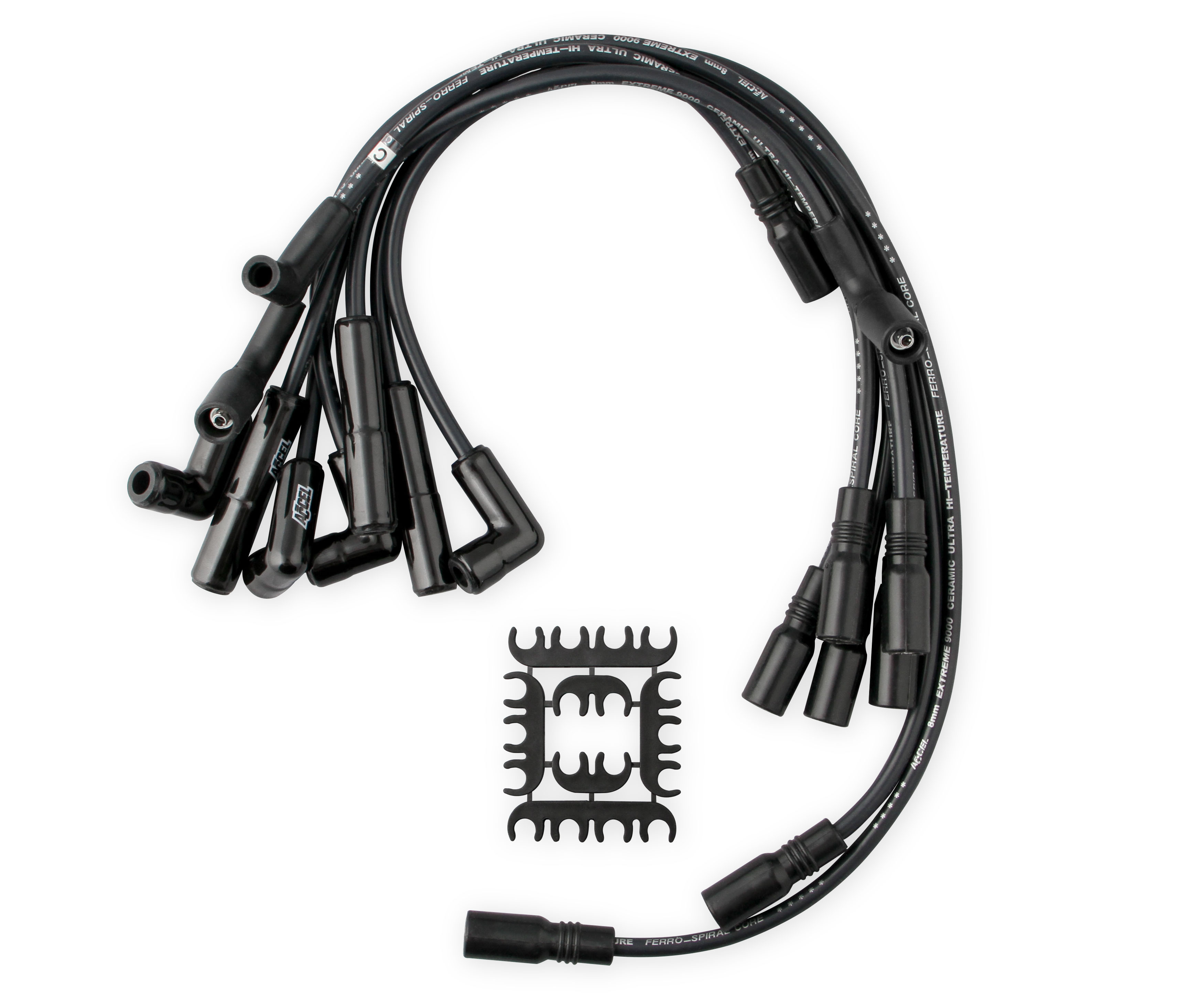 ACCEL 9044CK - Extreme 9000 Black Ceramic Boot Spark Plug Wire Set