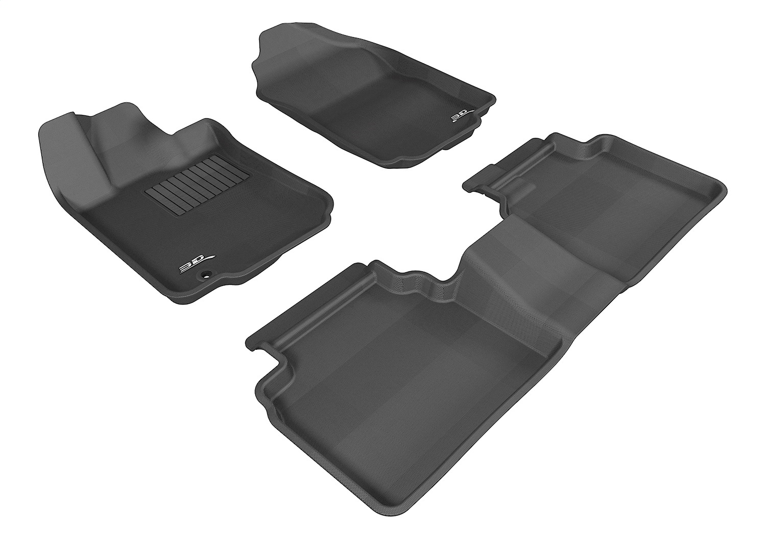 3D MAXpider L1FR01301509 - 2006-2012 Ford Fusion Kagu 1st & 2nd Row Floormats - Black
