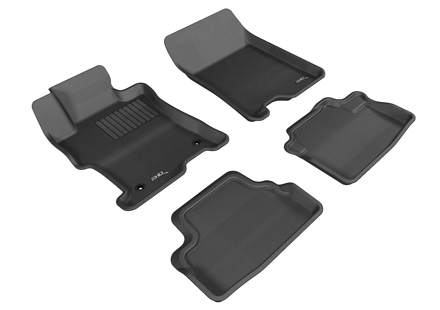3D MAXpider L1HD05901509 - 2008-2012 Honda Accord Coupe Kagu 1st & 2nd Row Floormats - Black