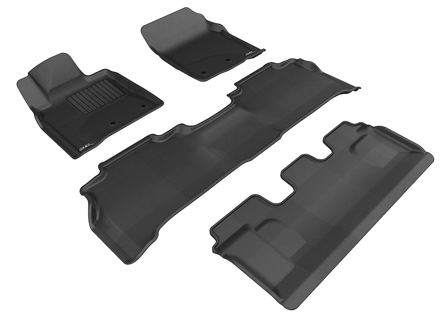 3D MAXpider L1LX03701509 - 2008-2011 Lexus LX Kagu 1st & 2nd & 3rd Row Floormats - Black