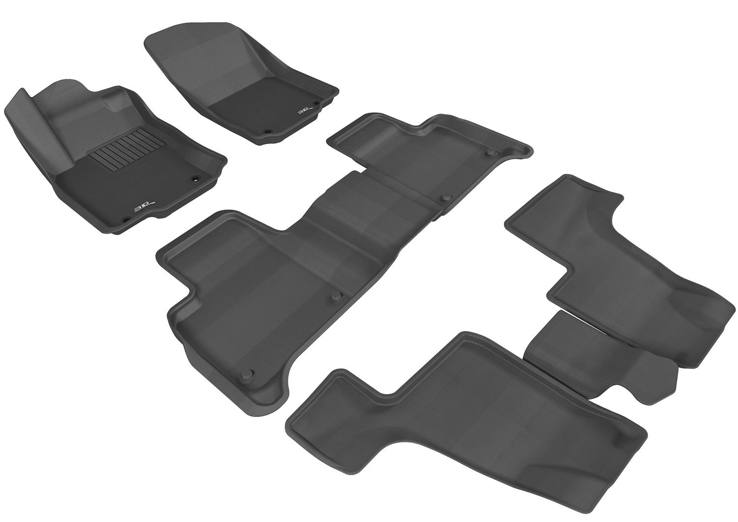 3D MAXpider L1MB03901509 - 20132018 Mercedes-Benz GLS-Class/GL-Class Kagu 1st & 2nd & 3rd Row Floormats - Black