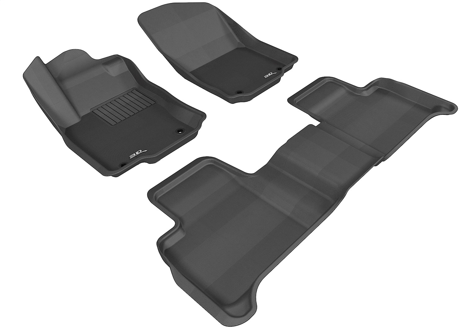 3D MAXpider L1MB02901509 - 2012-2018 Mercedes-Benz GLE-Class/ML-Class Kagu 1st & 2nd Row Floormats - Black