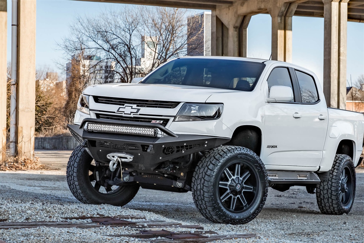 Addictive Desert Designs F357382720103 - 15-18 Chevy Colorado HoneyBadger Front Bumper w/ Winch Mount Addictive Desert Designs F357382720103 - 15-18 Chevy Colorado HoneyBadger Front Bumper w/ Winch Mount