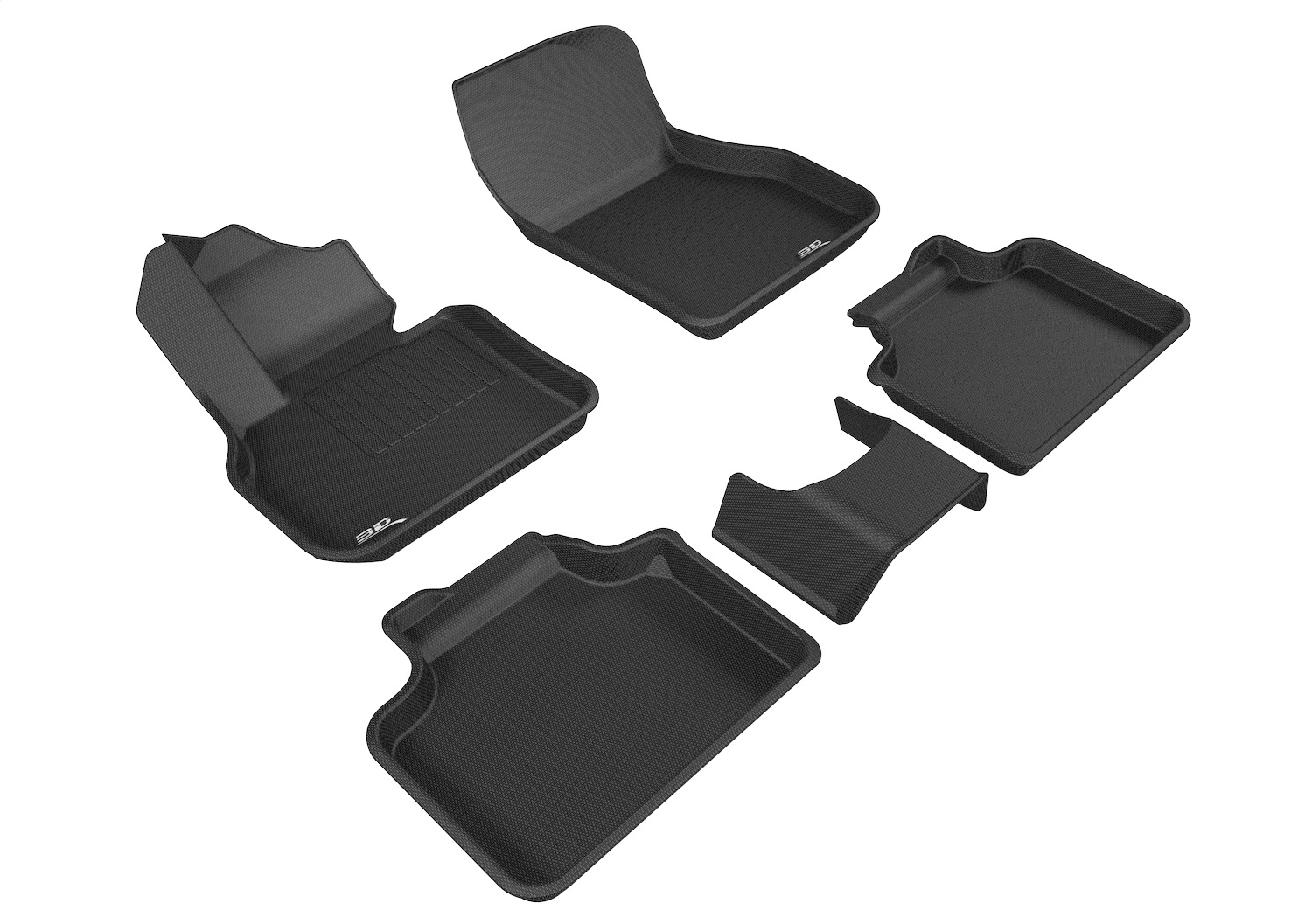 3D MAXpider L1MN01801509 - 2017-2019 Mini Countryman Kagu 1st & 2nd Row Floormats - Black