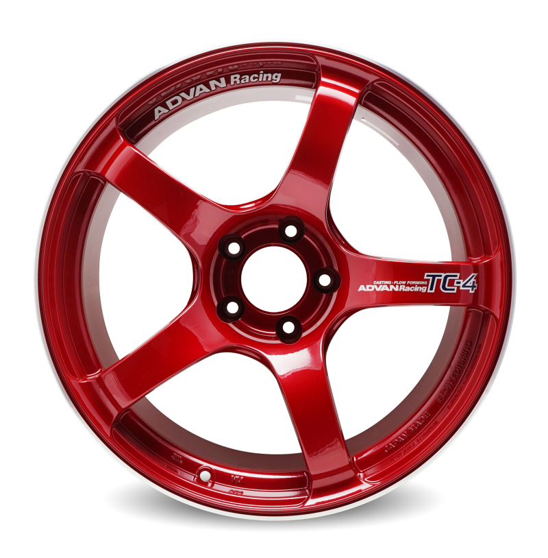 Advan YAD8J45WCRR - TC4 18x9.5 +45 5-120 Racing Candy Red & Ring Wheel