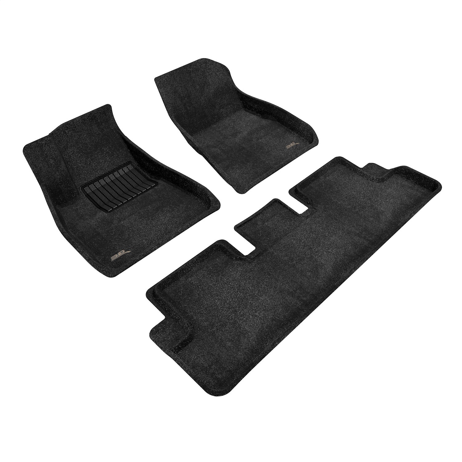 3D MAXpider L1TL02604009 - PREMIUM Floor Mat; Black; 3 pc.; 2 pc. Front Row; 1 pc. 2nd Row;