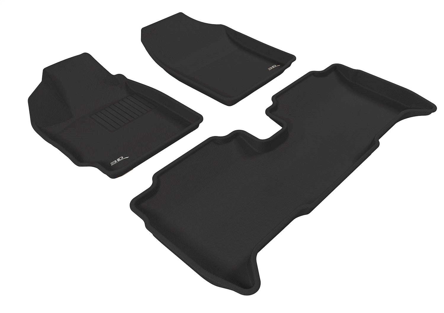 3D MAXpider L1TY07201509 - 2007-2011 Toyota Yaris Sedan Kagu 1st & 2nd Row Floormats - Black