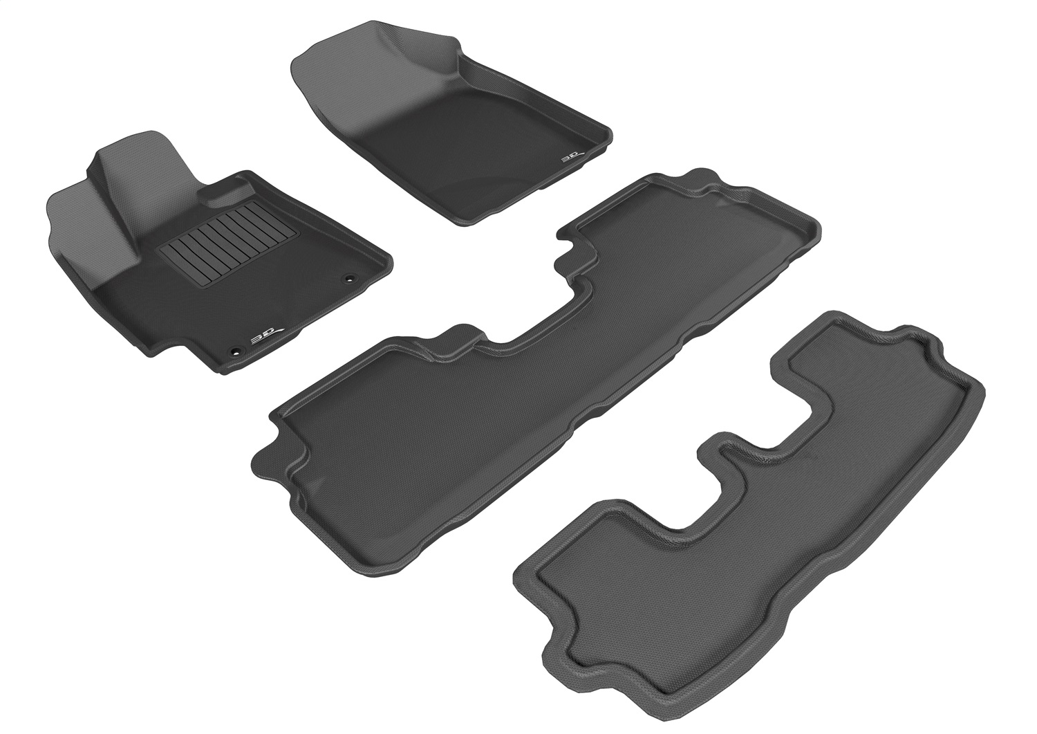3D MAXpider L1TY15001509 - KAGU Floor Mat; Black; 4 pc.; 2 pc. Front Row; 1 pc. 2nd Row; 1 pc. 3rd Row; 3D MAXpider L1TY15001509 - KAGU Floor Mat; Black; 4 pc.; 2 pc. Front Row; 1 pc. 2nd Row; 1 pc. 3rd Row;