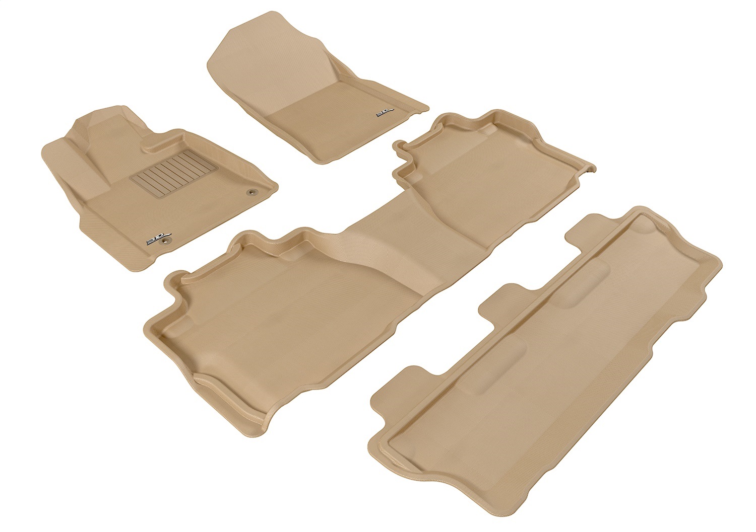 3D MAXpider L1TY14601502 - KAGU Floor Mat; Tan; 4 pc.; Front Rear and Third Row; [Available While Supplies Last];