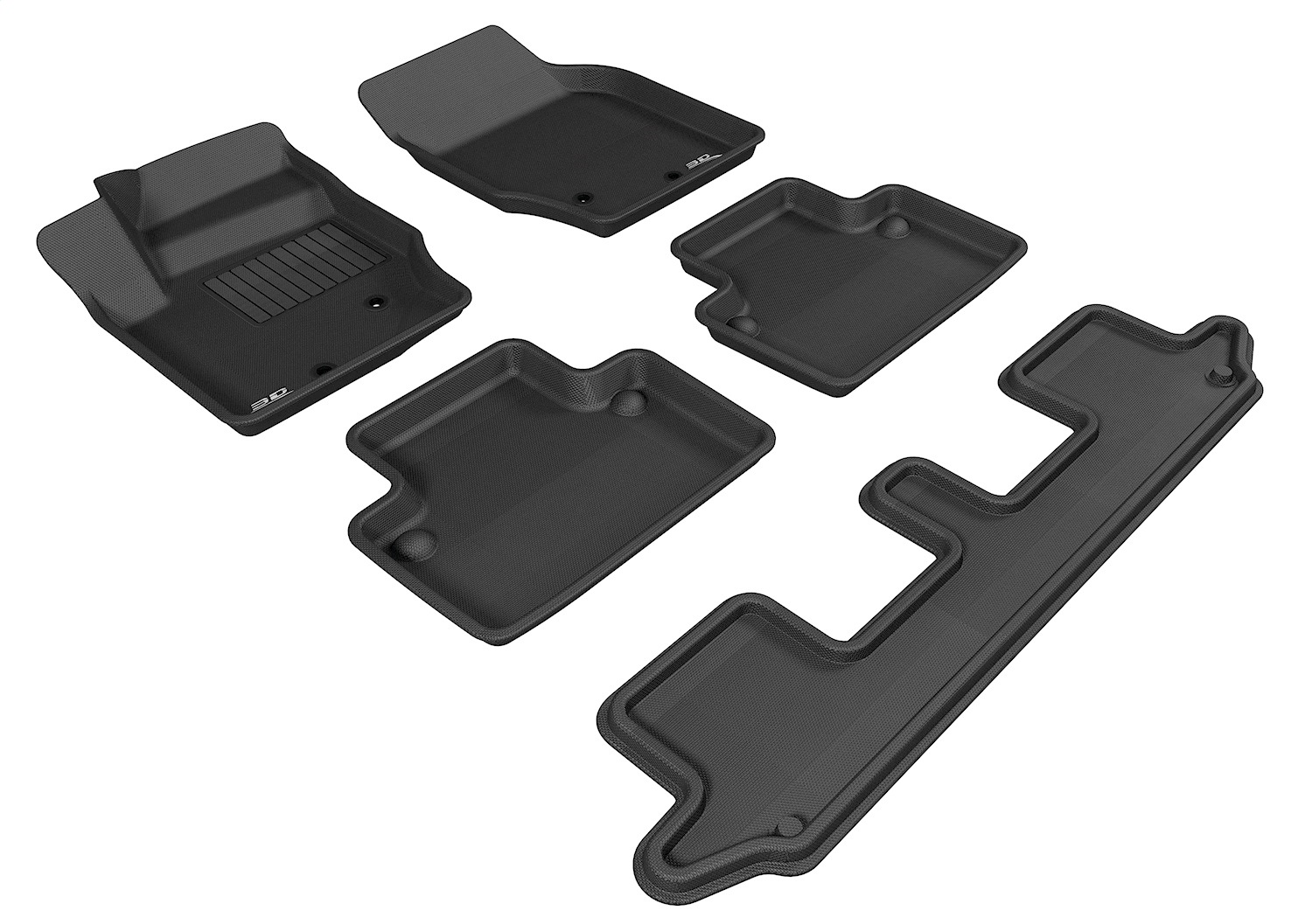 3D MAXpider L1VV00401509 - 2003-2014 Volvo XC90 Kagu 1st & 2nd & 3rd Row Floormats - Black