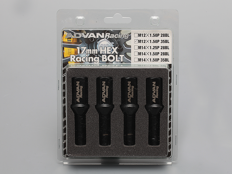 Advan Z9562 - Wheel Bolt 35mm Thread (Black) - 4 Pack