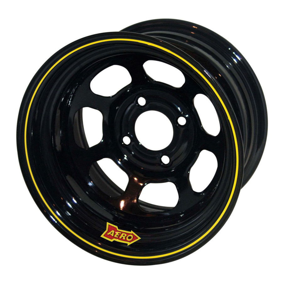 Aero Race Wheels 30-174230 - Wheel - 30-Series - 13 x 7 in - 3.000 in Backspace - 4 x 4.25 in Bolt Pattern - Steel - Black Powder Coat - Each