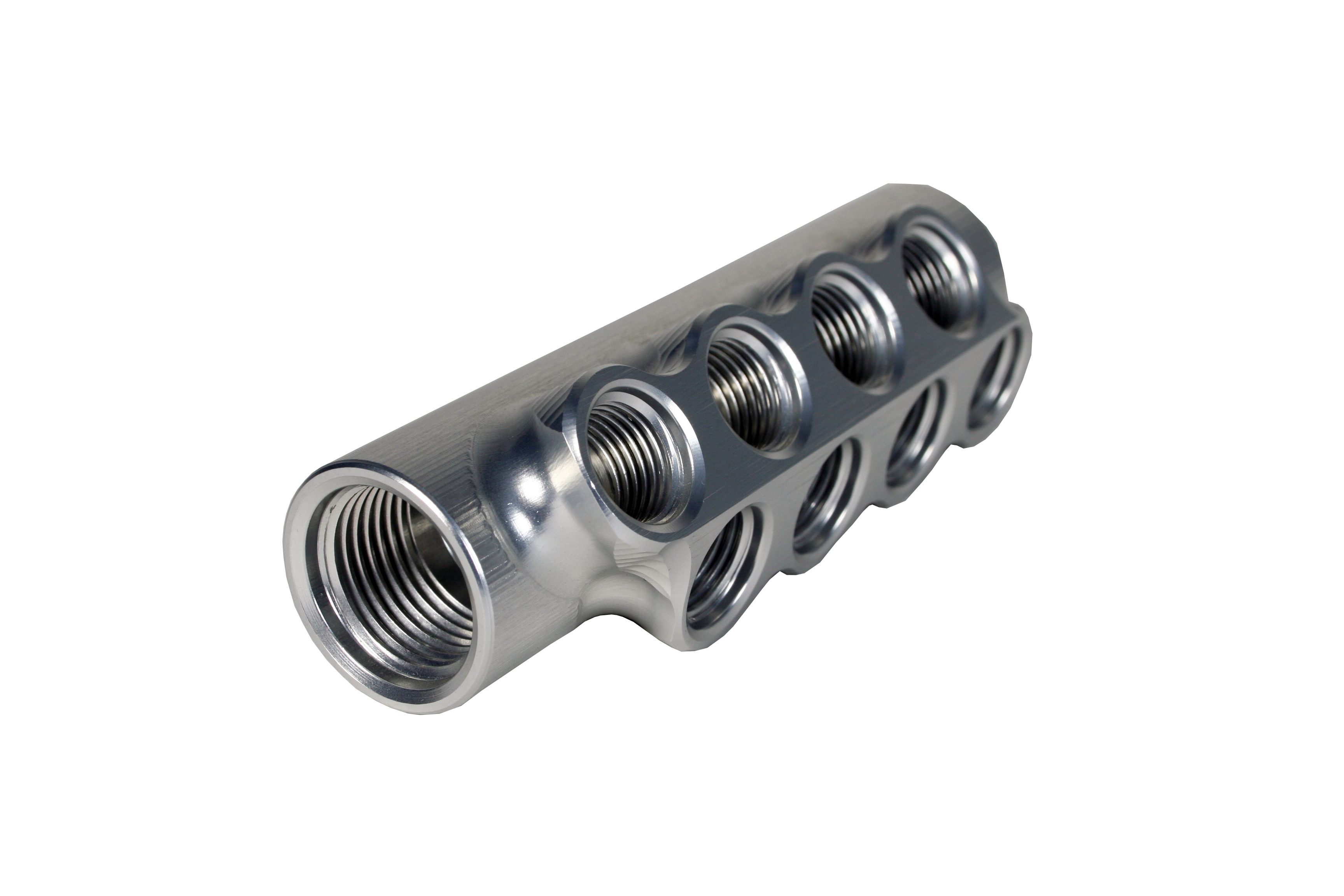 Aeromotive 14602 - Fuel Distribution Log (10-Ports) (2) -10 AN/(8) -6 AN Aeromotive 14602 - Fuel Distribution Log (10-Ports) (2) -10 AN/(8) -6 AN