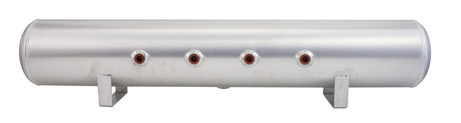 Air Lift 11956 - 4 Gallon Aluminum Air Tank; (2) 1/4 in.  & (2) 3/8 in.  end ports; 6 in.  D X 30 in.  L, light weight, polished aluminum, 200PSI maximum operating pressure