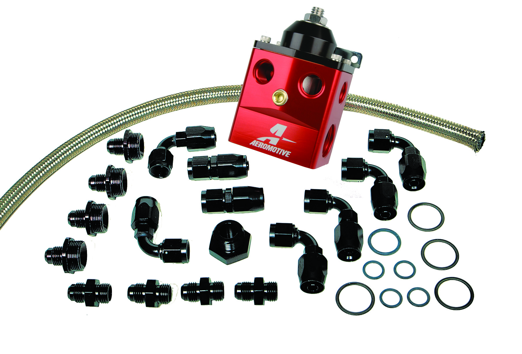Aeromotive 17121 - A4 Dual Carburetor Regulator (P/N 13203) Kit (Incl. Reg/Hose/Hose Ends/Fittings) Aeromotive 17121 - A4 Dual Carburetor Regulator (P/N 13203) Kit (Incl. Reg/Hose/Hose Ends/Fittings)