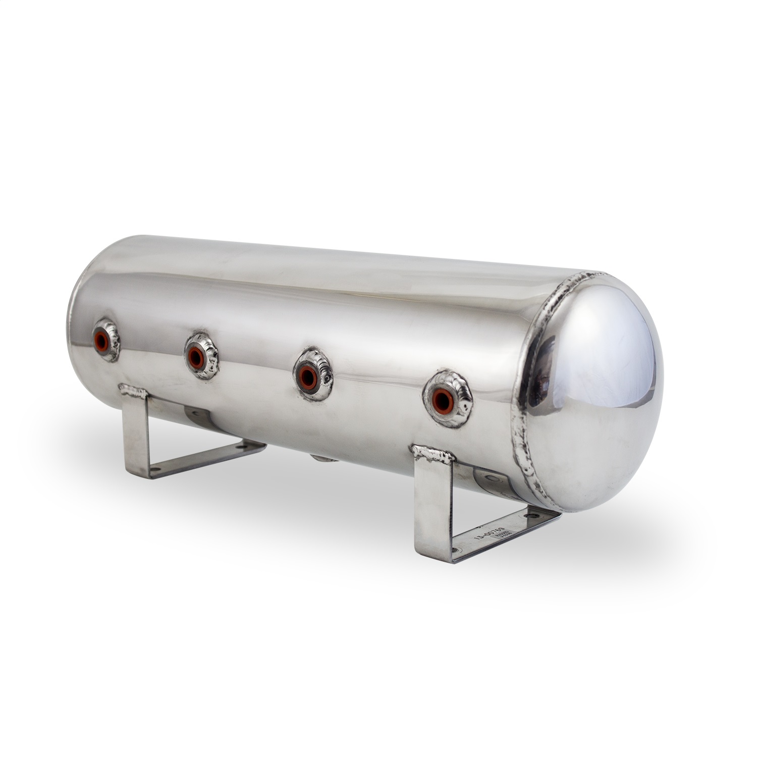 Air Lift 12958 - 2.5 Gal Alum Air Tank - (4) 1/4in Face Ports & 1/4in Drain Port - 20in L X 6in D - Polished Air Lift 12958 - 2.5 Gal Alum Air Tank - (4) 1/4in Face Ports & 1/4in Drain Port - 20in L X 6in D - Polished