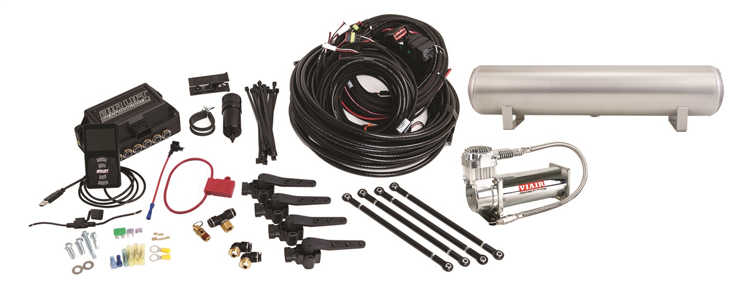 Air Lift 27692 - Performance 3H (1/4 Air Line 4 Gal 5-Port  Raw Aluminum Tank VIAIR 444C Comp)