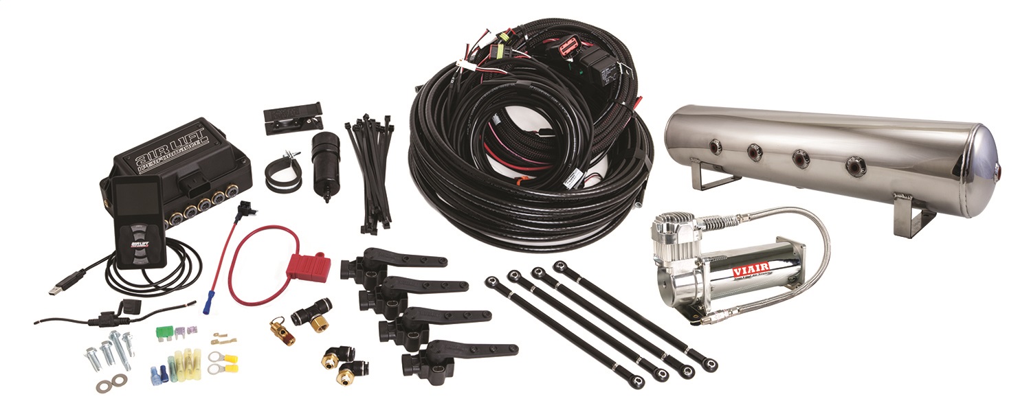 Air Lift 27794 - Performance 3H (1/4 Air Line 4 Gal 7-Port  Polished Aluminum Tank VIAIR 444C Comp)