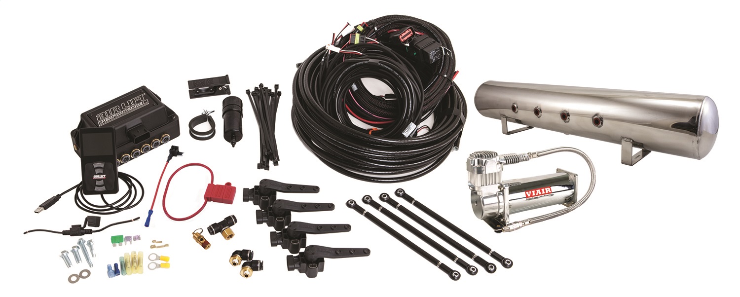 Air Lift 27798 - Performance 3H (3/8 Air Line 5 Gal  Polished Aluminum Tank VIAIR 444C Comp)