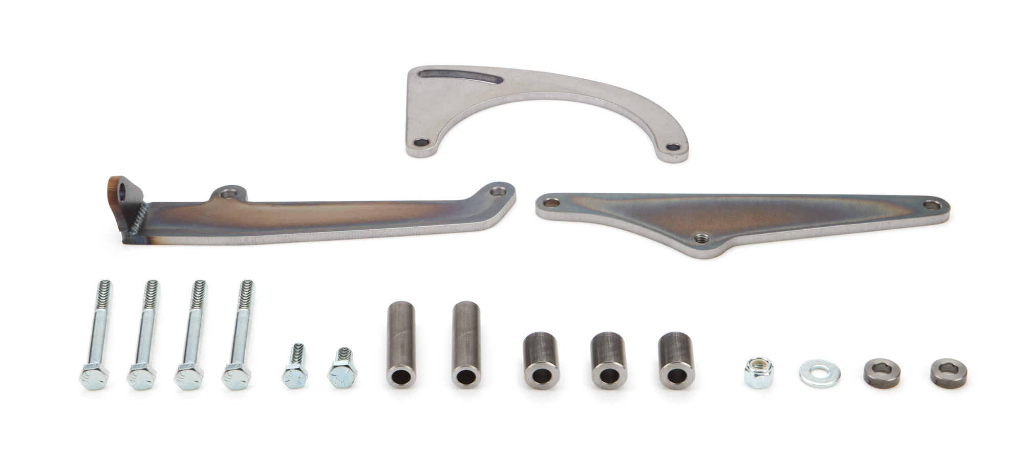 Alan Grove 213R-LOW - Alternator Bracket - Passenger Side - Low Mount - Water Pump / Exhaust Mount - Steel - Natural - Short Water Pump - GM Alternator - Small Block Chevy - Kit