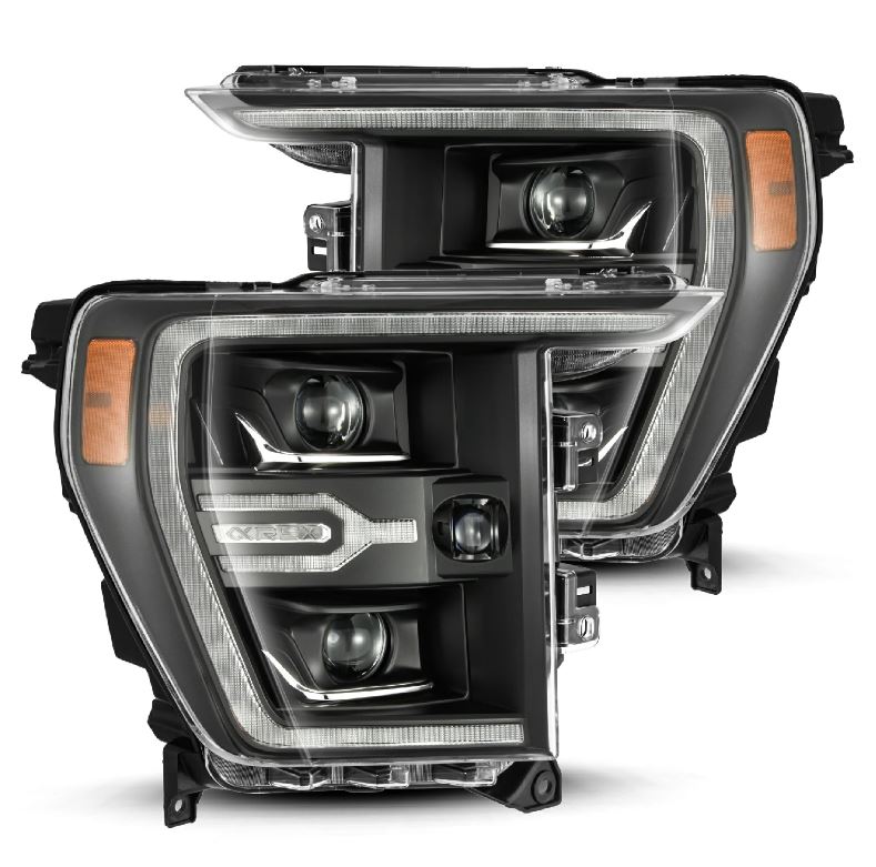 AlphaRex 880139 - 21-22 Ford F150 Luxx-Series Projector Headlights Black w/Activ Light/Seq Signal