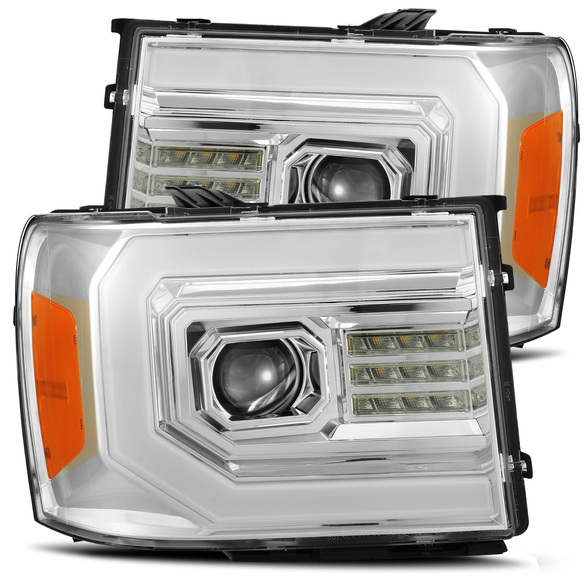 AlphaRex 880604 - 07-13 GMC 1500HD PRO-Series Projector Headlights Plank Style Chrm w/Activ Light/Seq Signal AlphaRex 880604 - 07-13 GMC 1500HD PRO-Series Projector Headlights Plank Style Chrm w/Activ Light/Seq Signal