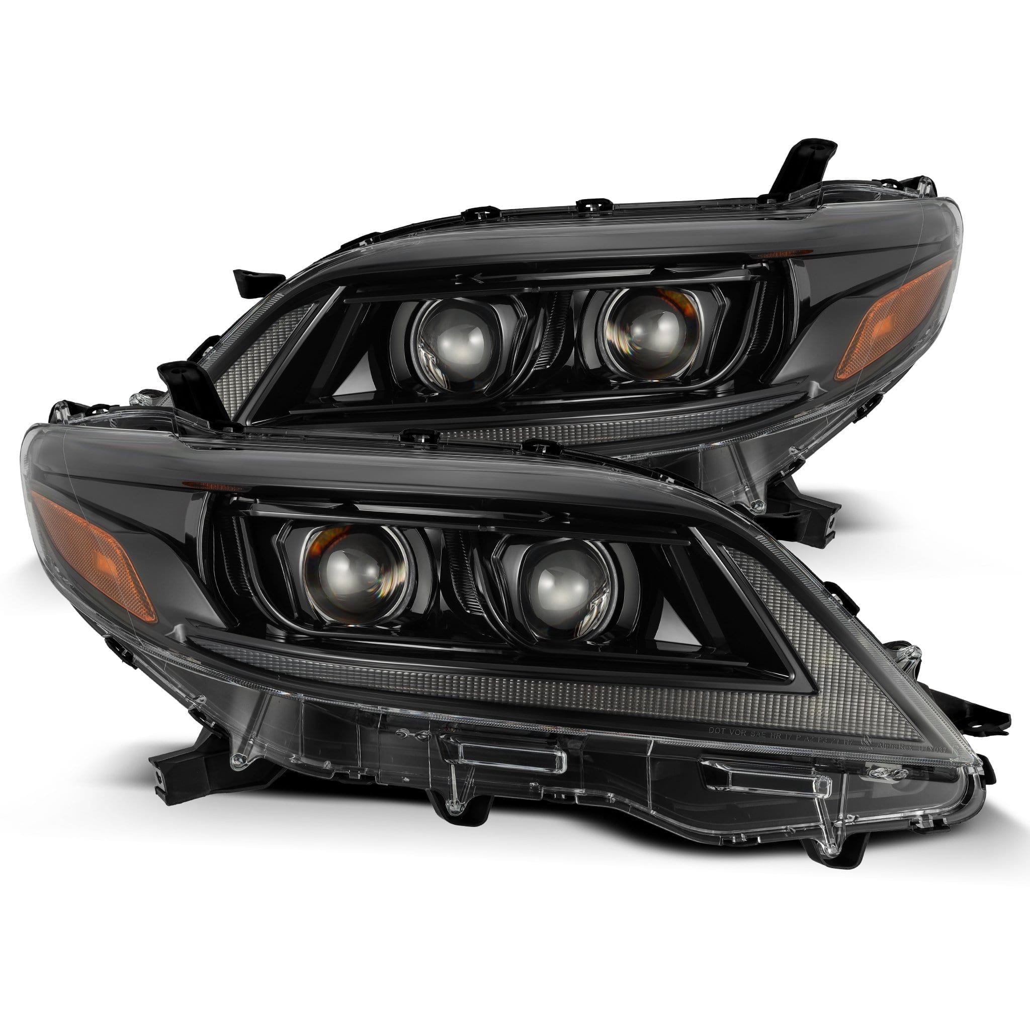 AlphaRex 880765 - 11-21 Toyota Sienna LUXX LED Proj Headlights Plank Style Alpha Black w/Seq Signal/DRL