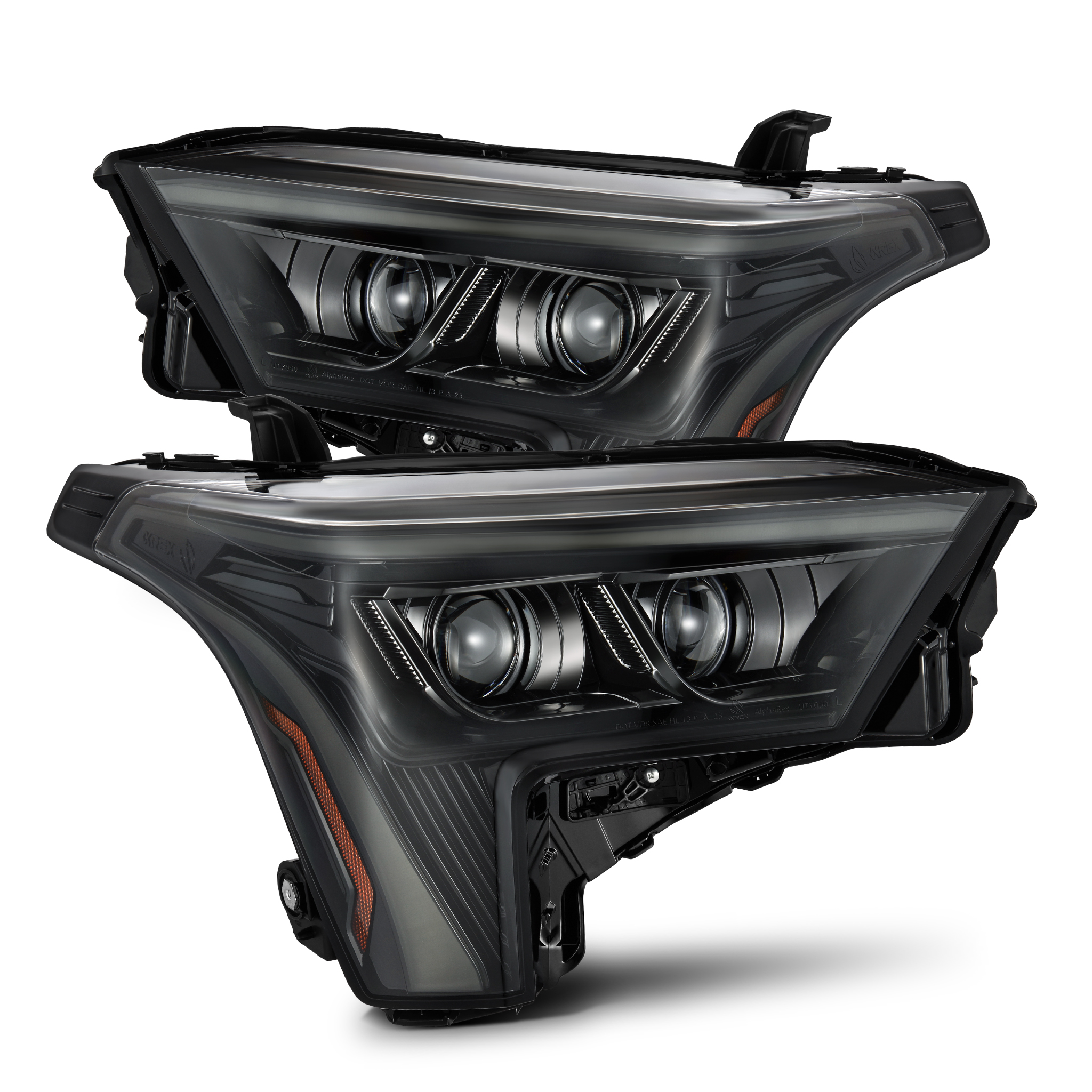 AlphaRex 880873 - 22-23 Toyota Tundra LUXX-Series Headlights Alpha-Black w/Amber DRL - Req 810029 OR 810030 AlphaRex 880873 - 22-23 Toyota Tundra LUXX-Series Headlights Alpha-Black w/Amber DRL - Req 810029 OR 810030