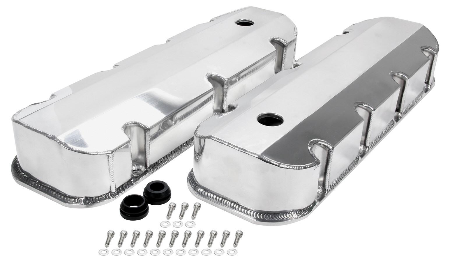 AllStar Performance ALL26177 - Valve Covers BBC Fab Aluminum w/ Holes