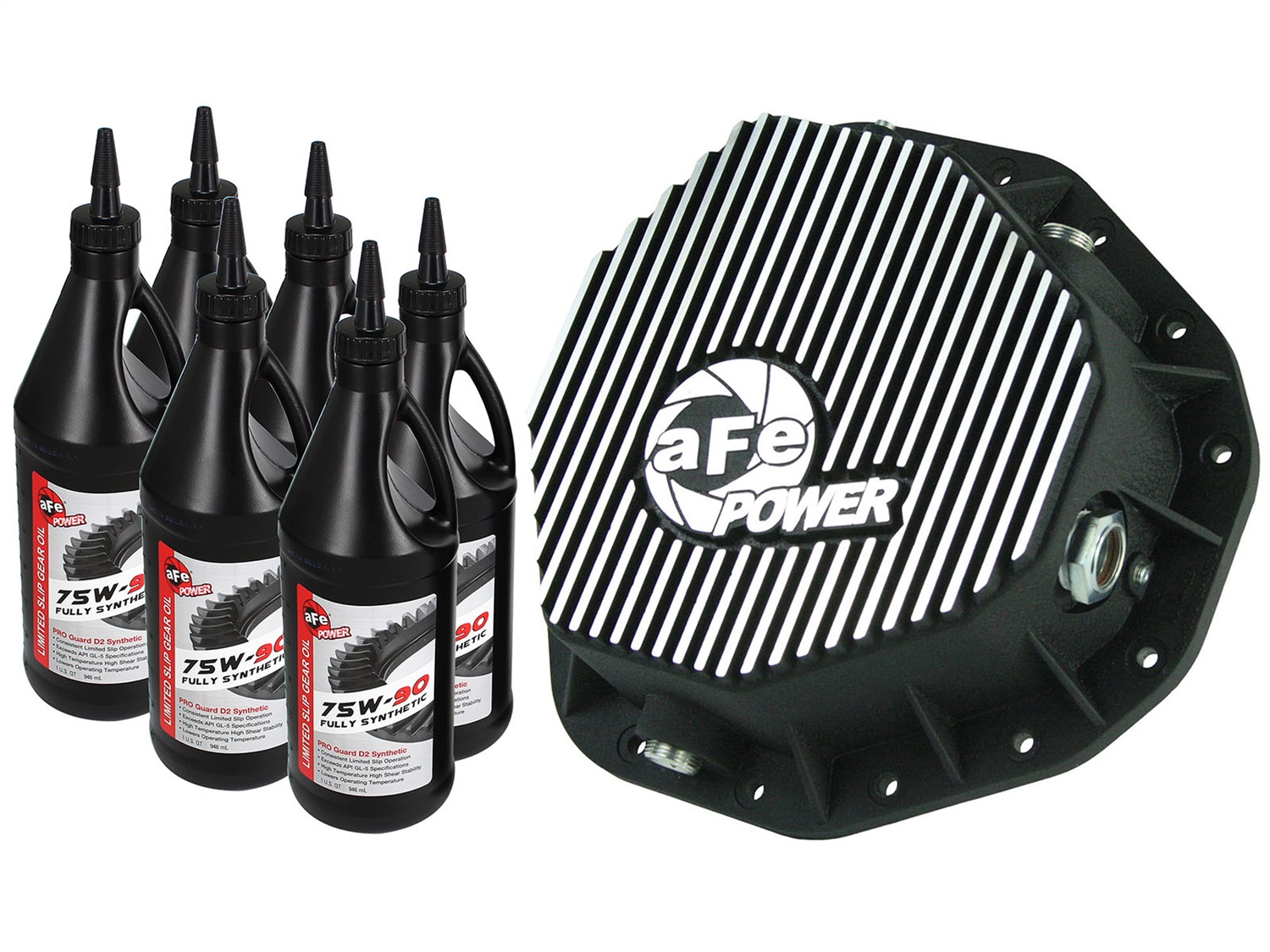 aFe Power 46-70092-WL - Power Cover Rear Differential w/ 75W-90 Gear Oil Dodge Diesel Trucks 03-05 L6-5.9L