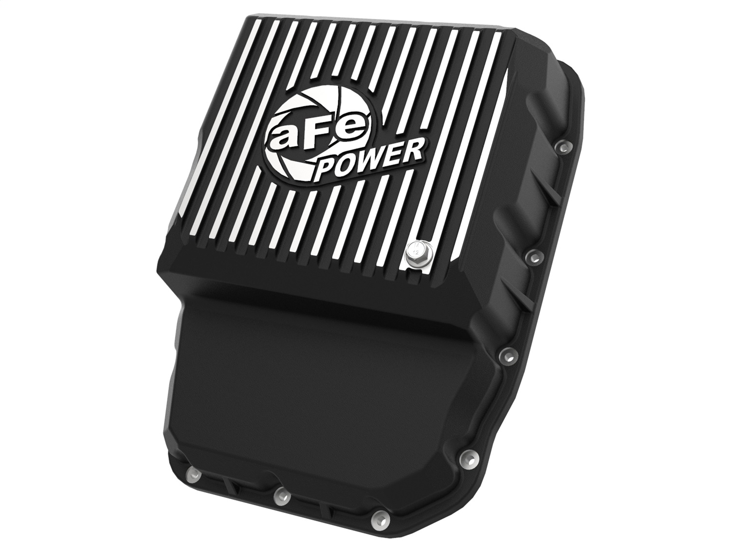 aFe Power 46-71160B - Transmission Pan (Black w/ Machined Fins) 13-19 Dodge Diesel Trucks L6-6.7L (td)