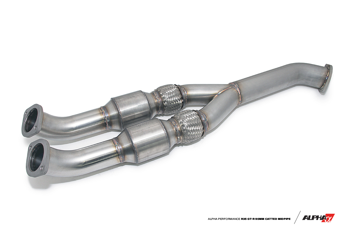 AMS ALP.07.05.0006-2 - Alpha Performance R35 GT-R 90mm Catted Midpipe - 76mm