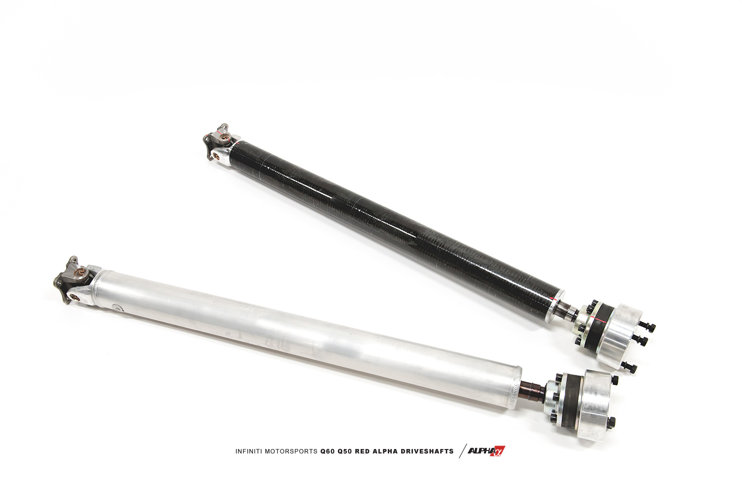 AMS ALP.28.03.0001-1 - INFINITI Q60+Q50 Red Alpha Carbon Fiber & Aluminum AWD Driveshafts - Aluminum AMS ALP.28.03.0001-1 - INFINITI Q60+Q50 Red Alpha Carbon Fiber & Aluminum AWD Driveshafts - Aluminum