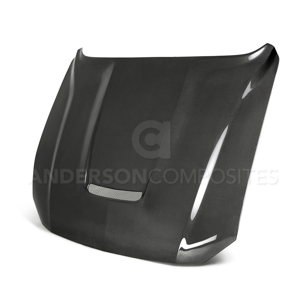 Anderson Composites AC-HD18FDMU-GR-DS - 2018 Ford Mustang Type-GR Double Sided Carbon Fiber Hood Anderson Composites AC-HD18FDMU-GR-DS - 2018 Ford Mustang Type-GR Double Sided Carbon Fiber Hood