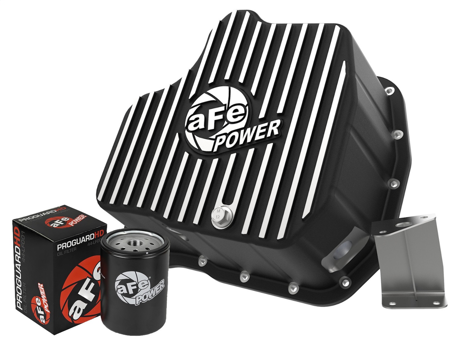 aFe Power 46-71080B - 011-16 GM Diesel Trucks V8-6.6L LML Engine Oil Pan Black POWER Pro Series w/ Machined Fins