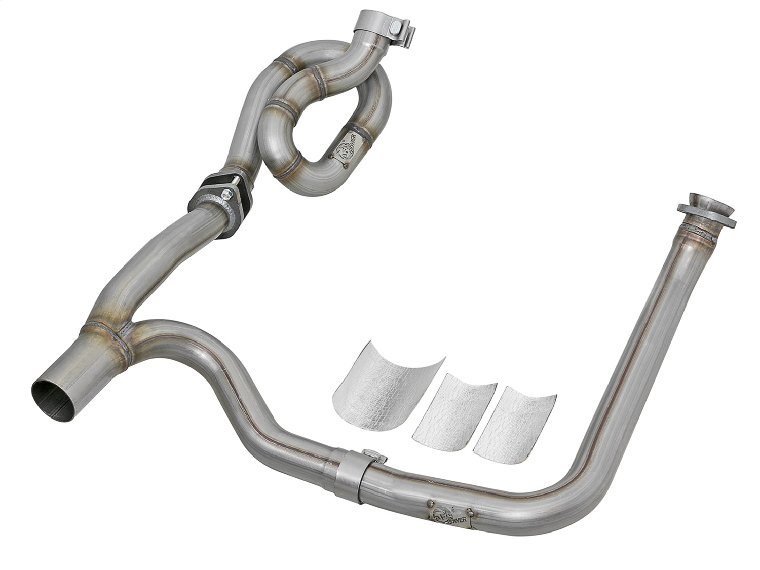 aFe Power 48-46207-PK - POWER Twisted Steel Y-Pipe w/ Loop Relocation Pipe 12-18 Jeep Wrangler (JK) V6 3.6L