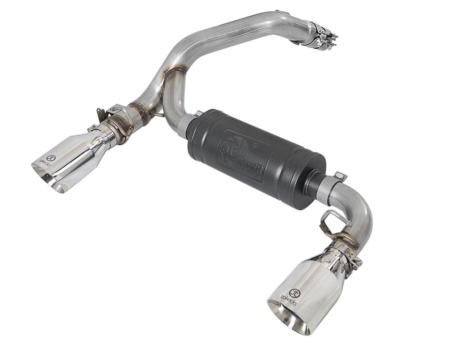 aFe Power 49-33104-P - Takeda 3in 304 SS Axle-Back Exhaust System w/ Polished Tip 16-18 Ford Focus RS 2.3L (t)