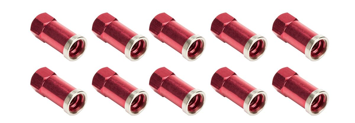 AllStar Performance ALL72061 - QC Cover Nuts Long Red 10pk