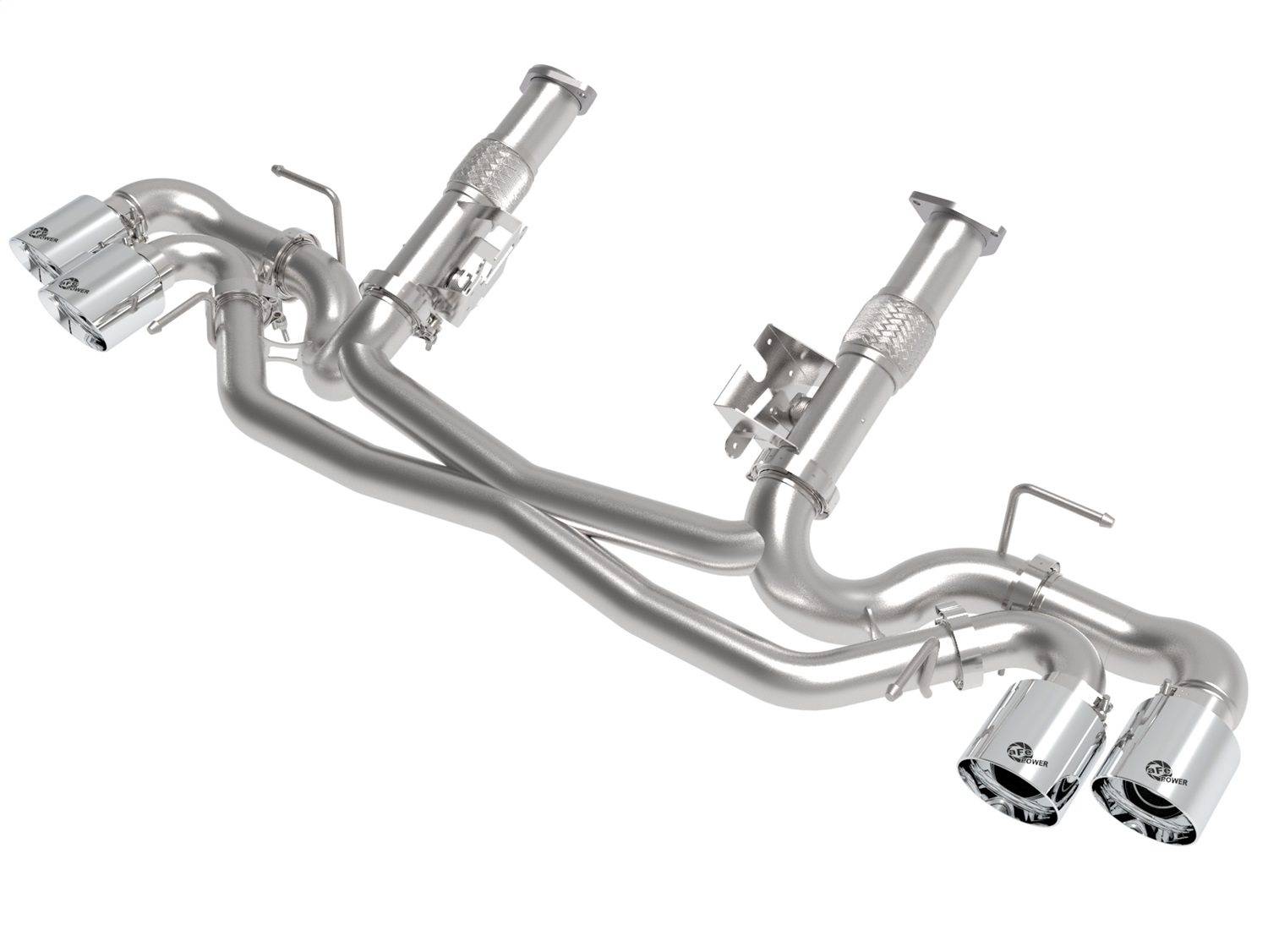 aFe Power 49-34127NM-P - MACH Force-Xp 3in to 2-1/2in 304SS Cat-Back (No Muff.) 2020 Chevy Corvette 6.2L- Polished Tip