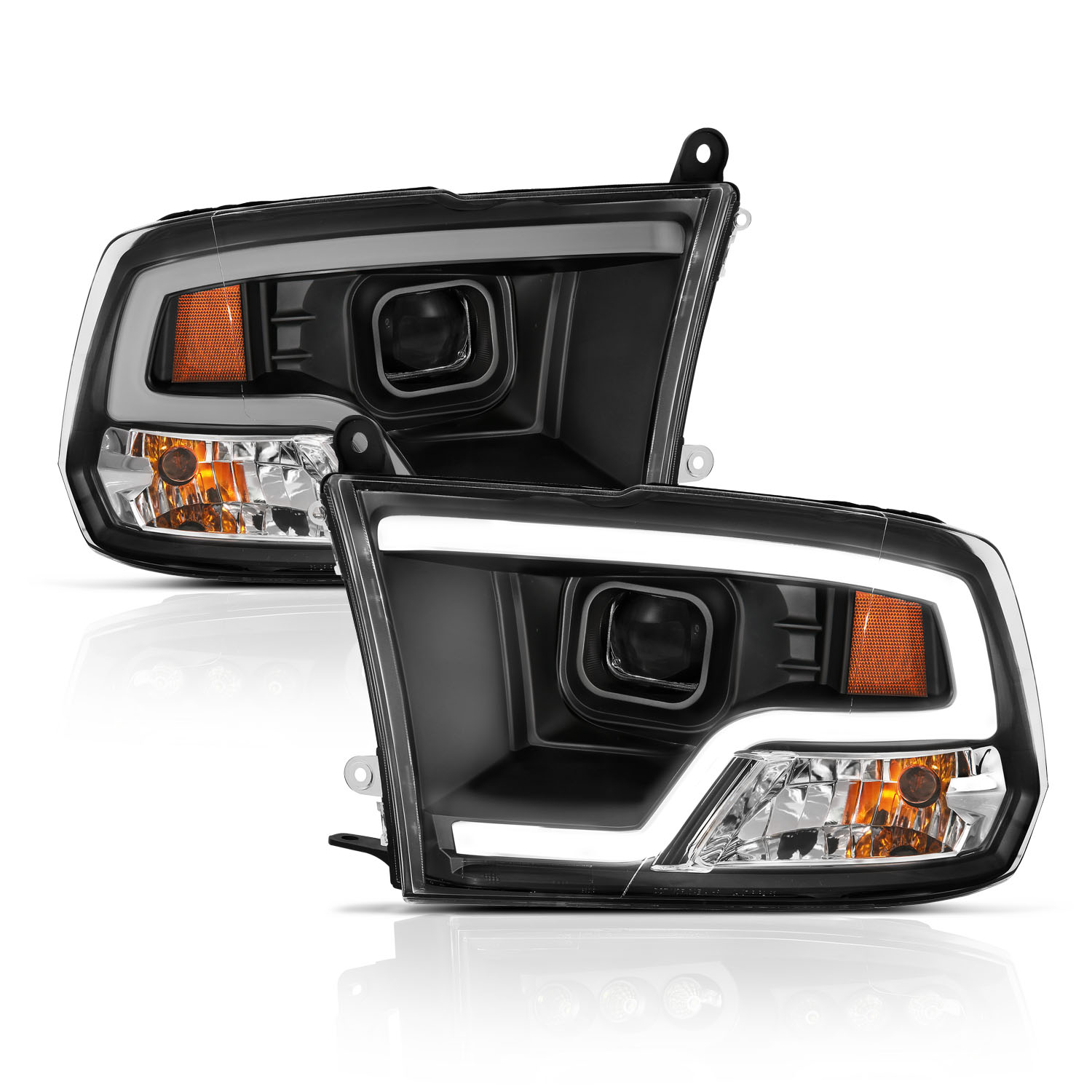 Anzo 111404 - 09-18 Dodge Ram 1500 Plank Style Projector Headlights Black w/ Halo Anzo 111404 - 09-18 Dodge Ram 1500 Plank Style Projector Headlights Black w/ Halo